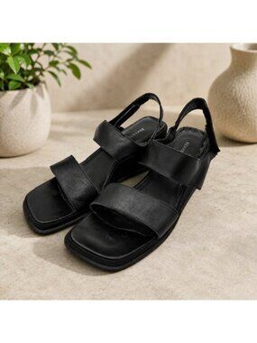 Kenneth Cole Sandals Black Size 8.5 Comfort Adjustable Strappy